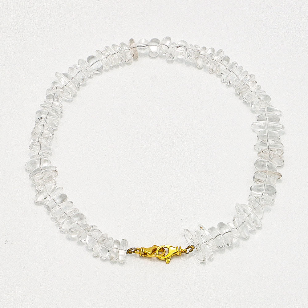 Handmade Raw Clear Crystal Necklace - Natural Irregular Stones-st-0023