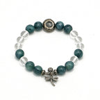 Handmade Amazonite and Clear Crystal Bracelet - Thai Silver Accents-st-0034