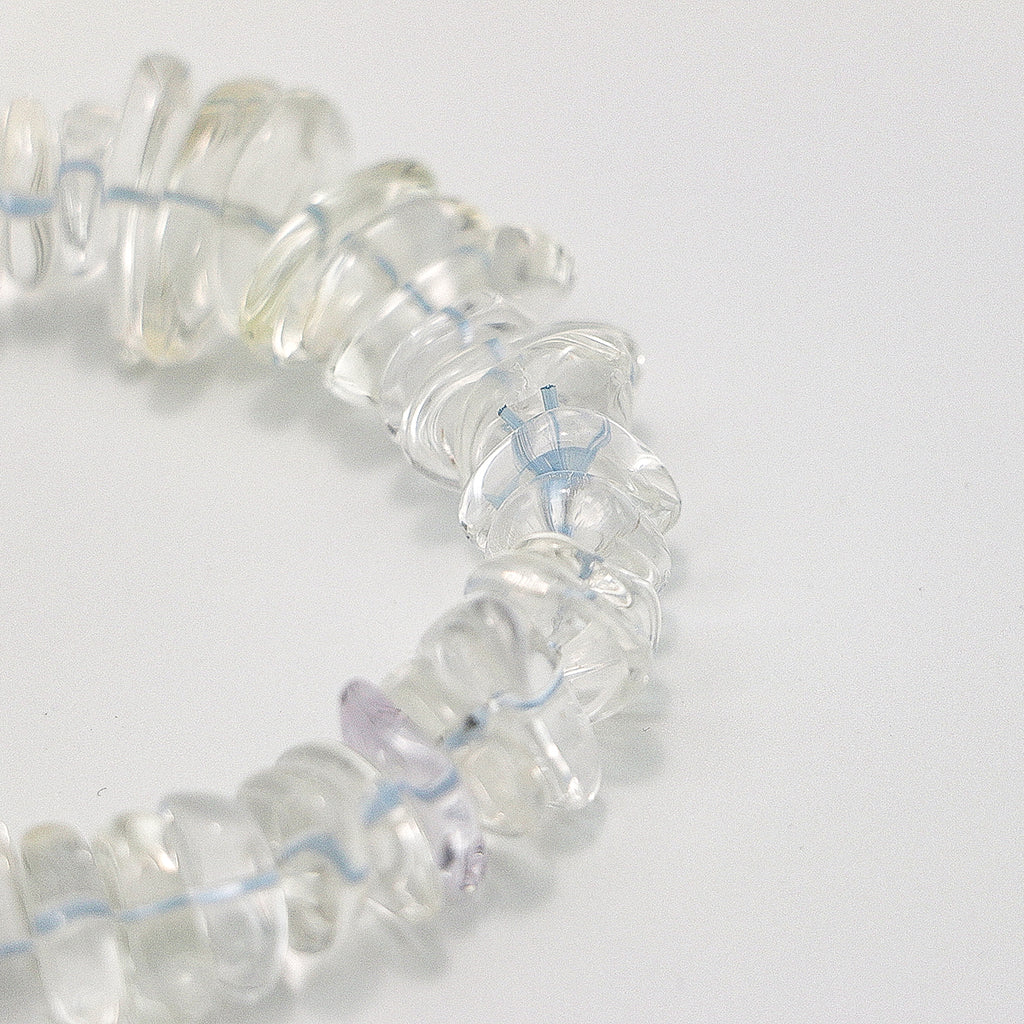 Handmade Raw Clear Crystal Necklace - Natural Irregular Stones-st-0026