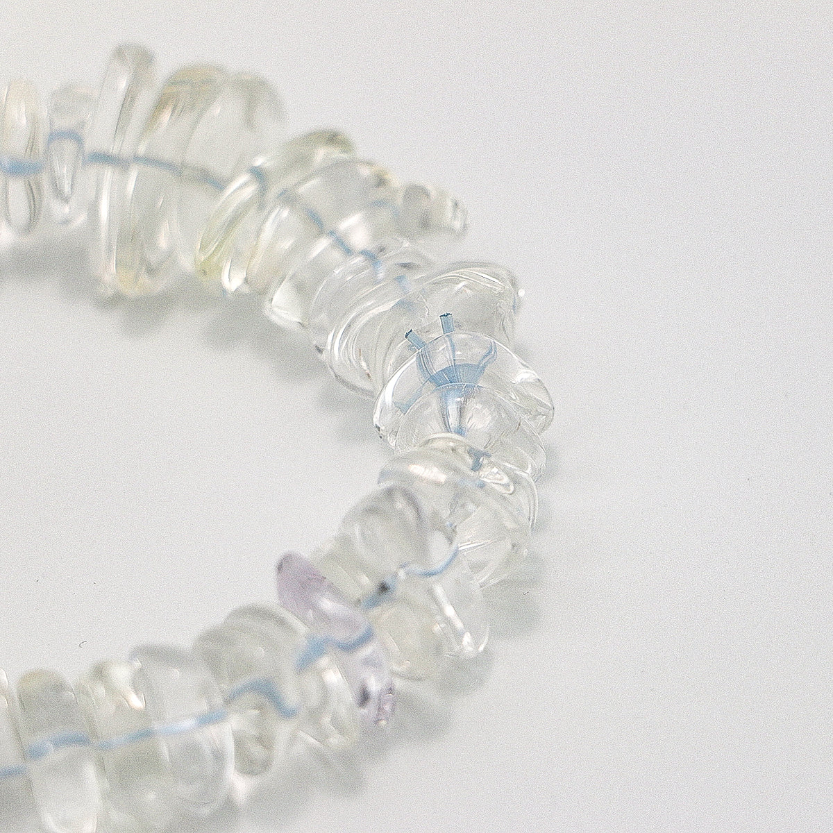 Handmade Raw Clear Crystal Necklace - Natural Irregular Stones-st-0026