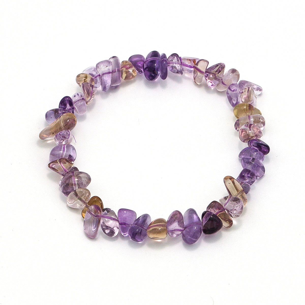Ametrine Chip Bracelet - Natural Gradient Stones, Irregular Chip Design-st-0042