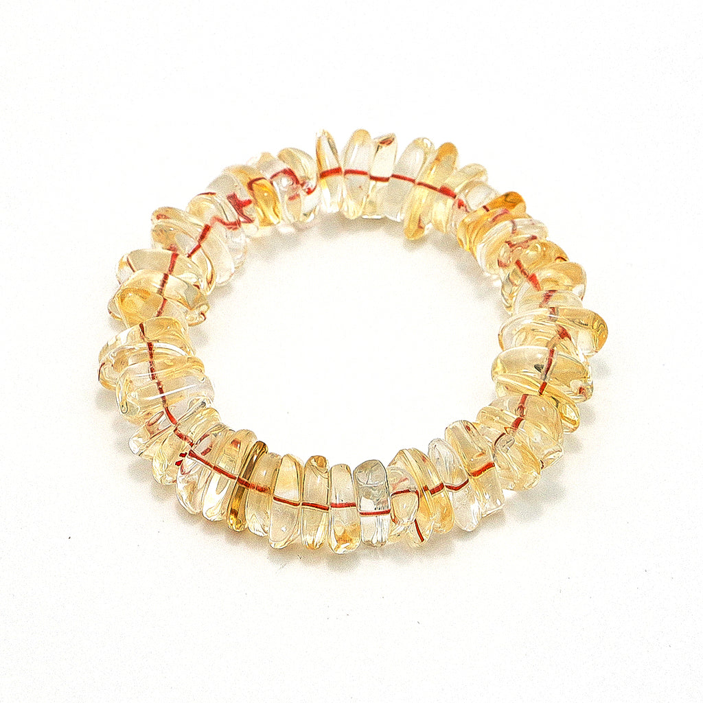Handmade Raw Citrine Bracelet - Natural Irregular Yellow Stones-st-0033
