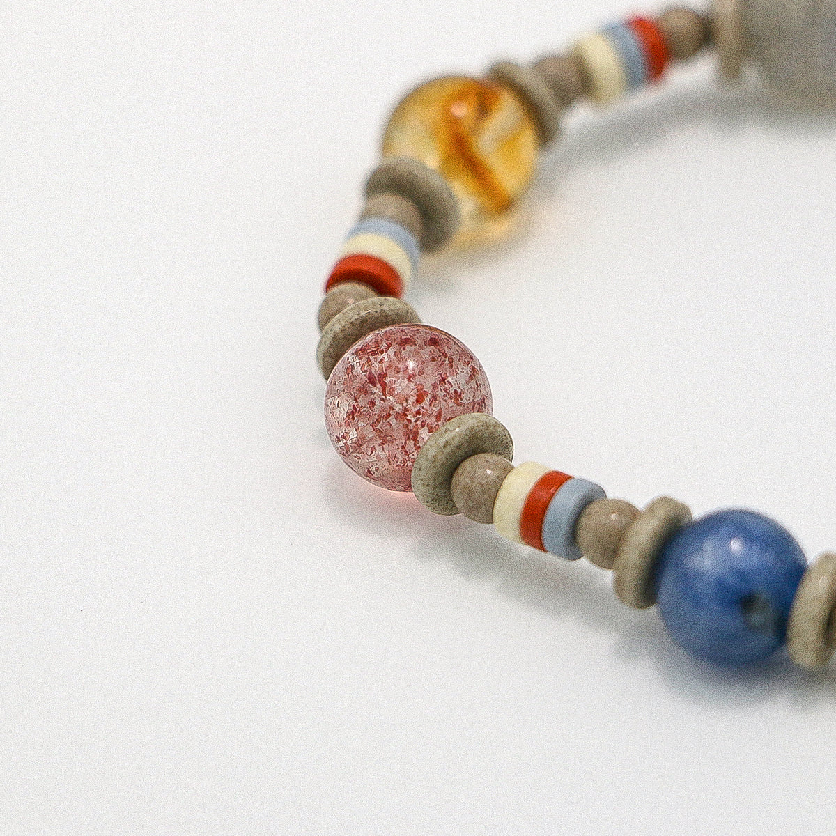 Handmade Rose Quartz, Kyanite and Citrine Bracelet-st-0028