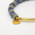 Handmade Kyanite Bracelet with Gold Accents-st-0027
