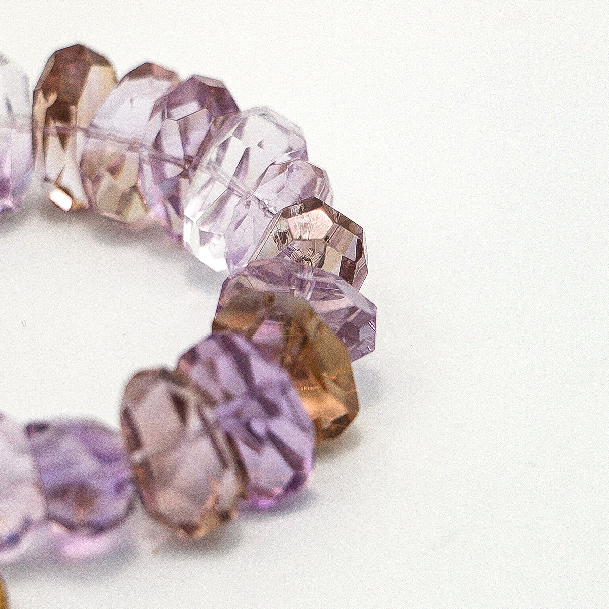 Handmade Bolivian Amethyst Bracelet with Gold Plated Charm-st0030