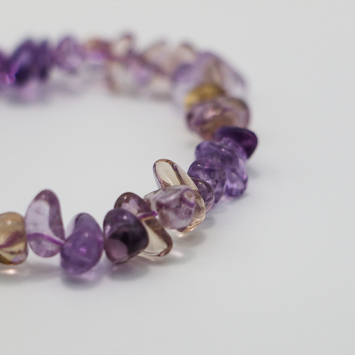 Ametrine Chip Bracelet - Natural Gradient Stones, Irregular Chip Design-st-0042