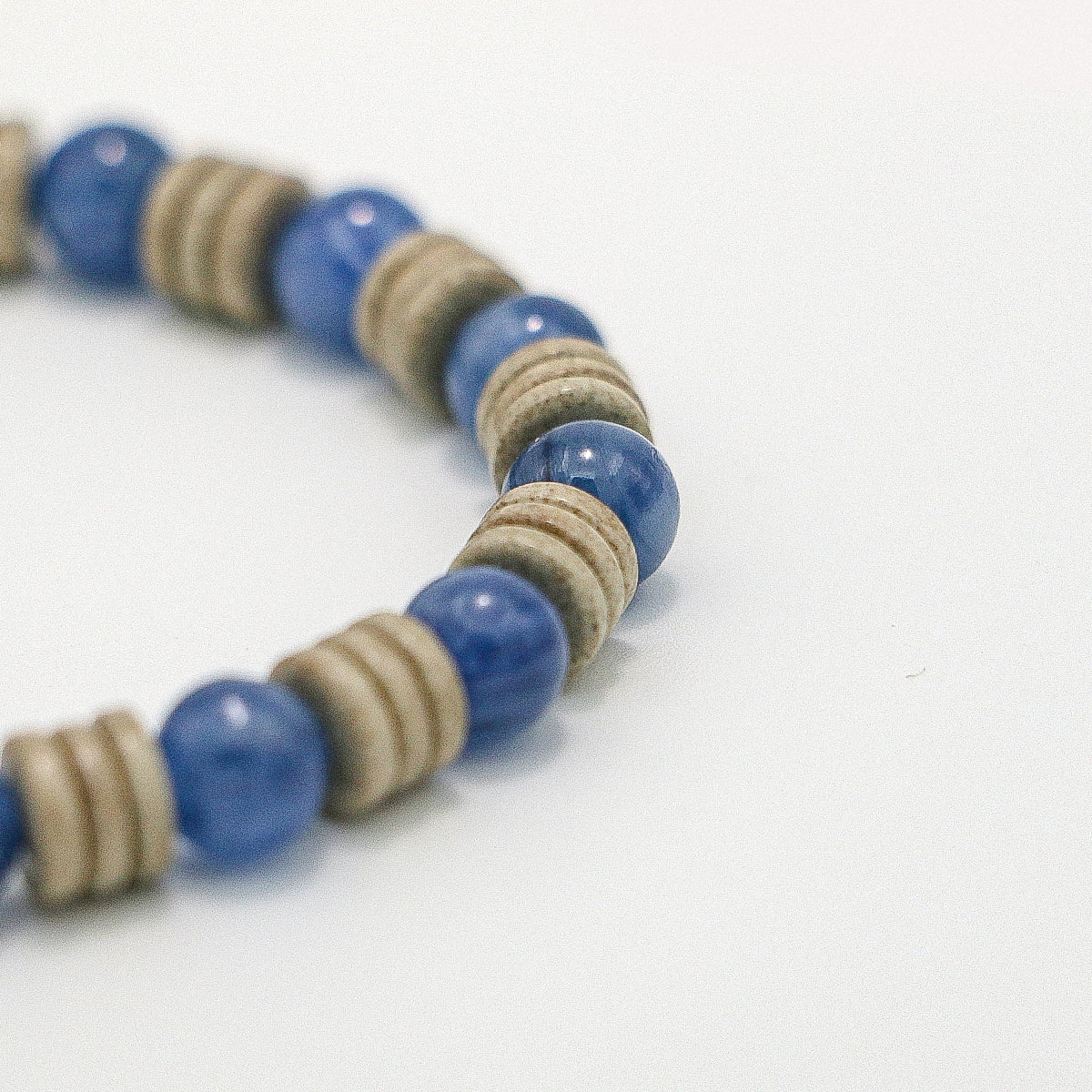 Handmade Kyanite Bracelet with Gold Accents-st-0027