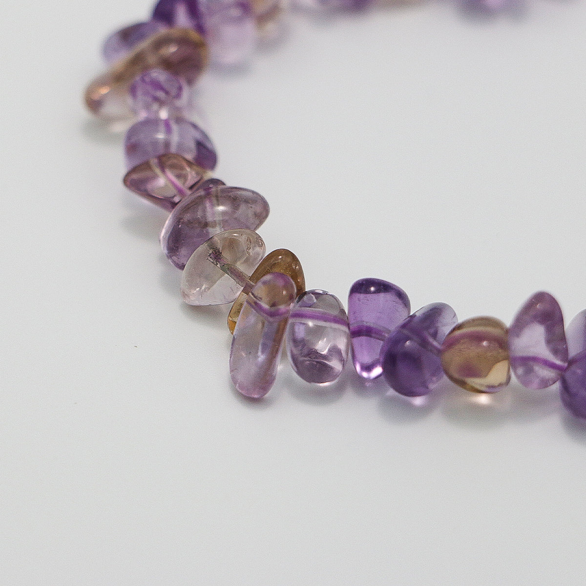 Ametrine Chip Bracelet - Natural Gradient Stones, Irregular Chip Design-st-0042