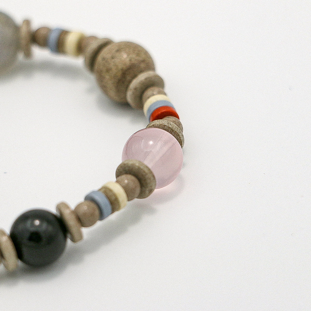 Handmade Rose Quartz, Kyanite and Citrine Bracelet-st-0028