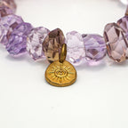 Handmade Bolivian Amethyst Bracelet with Gold Plated Charm-st0030