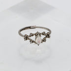 Moonstone Ring - 925 Sterling Silver Waterdrop Setting, Unique Delicate Design-st-0039