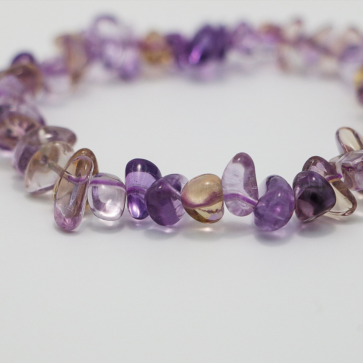 Ametrine Chip Bracelet - Natural Gradient Stones, Irregular Chip Design-st-0042