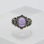 Amethyst Ring - 925 Sterling Silver with Vintage Engraving and Accent Stones-st-0040