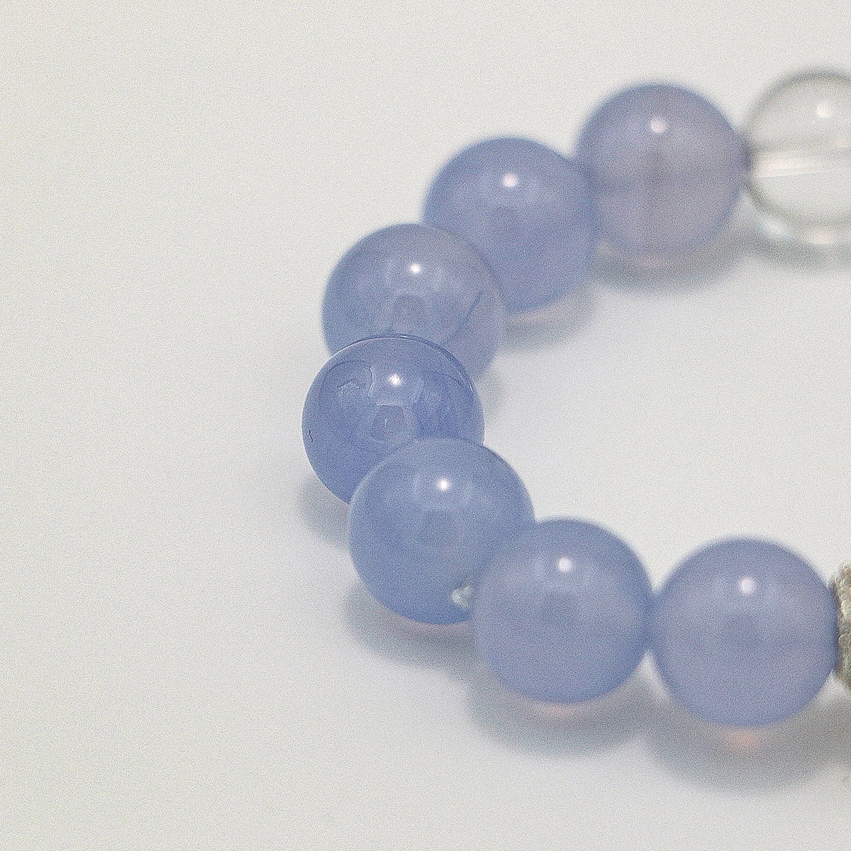 Handmade Blue Lace Agate Bracelet with Rose Quartz and Clear Crystal - 925 Silver Accents-st-0032