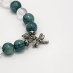 Handmade Amazonite and Clear Crystal Bracelet - Thai Silver Accents-st-0034