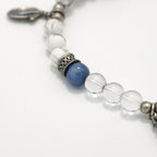 Handmade Howlite and Kyanite Bracelet with Silver Chain - Greek Sculpture Inspired-st-0007