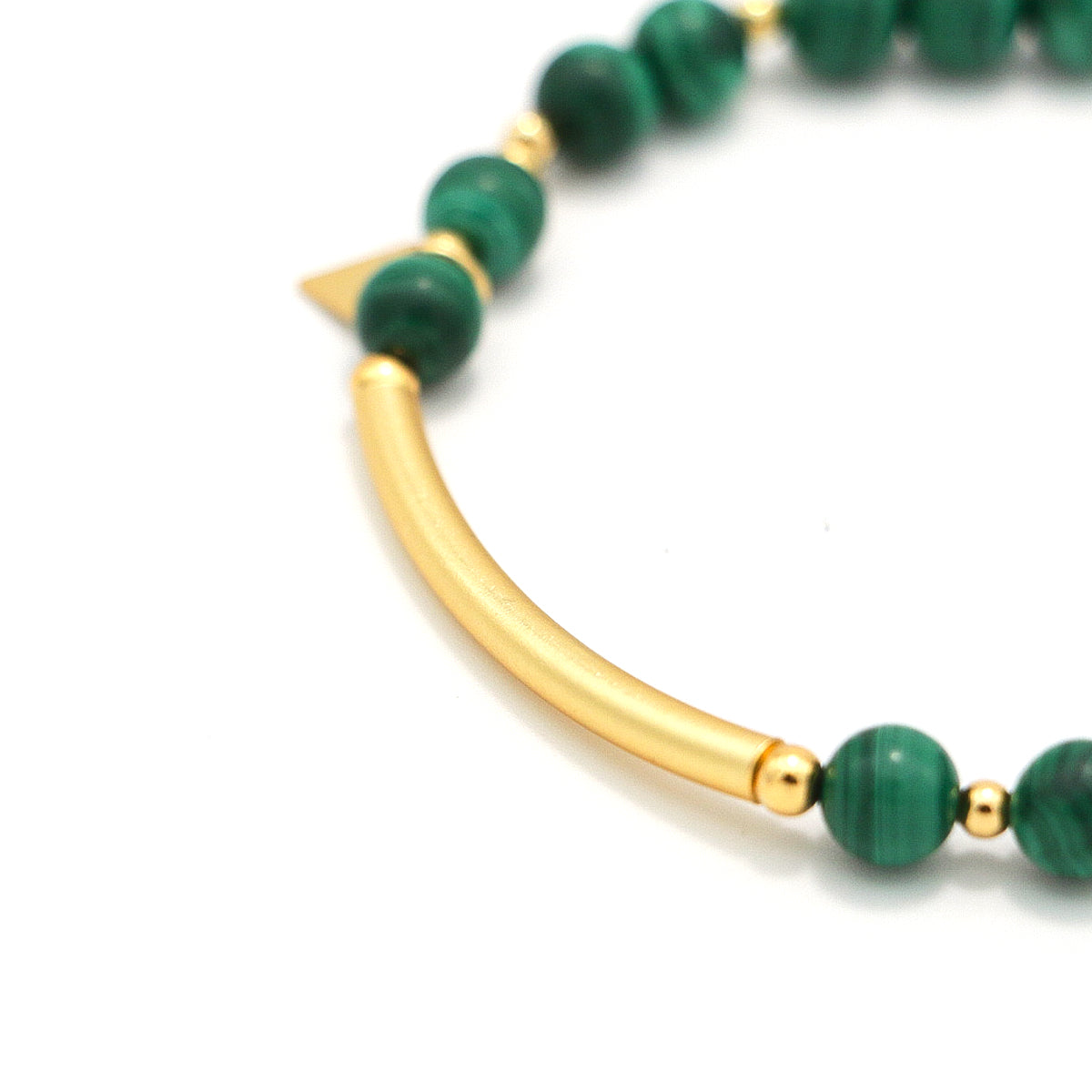 Handmade Malachite Bracelet with Gold Plated Accents-st-0011