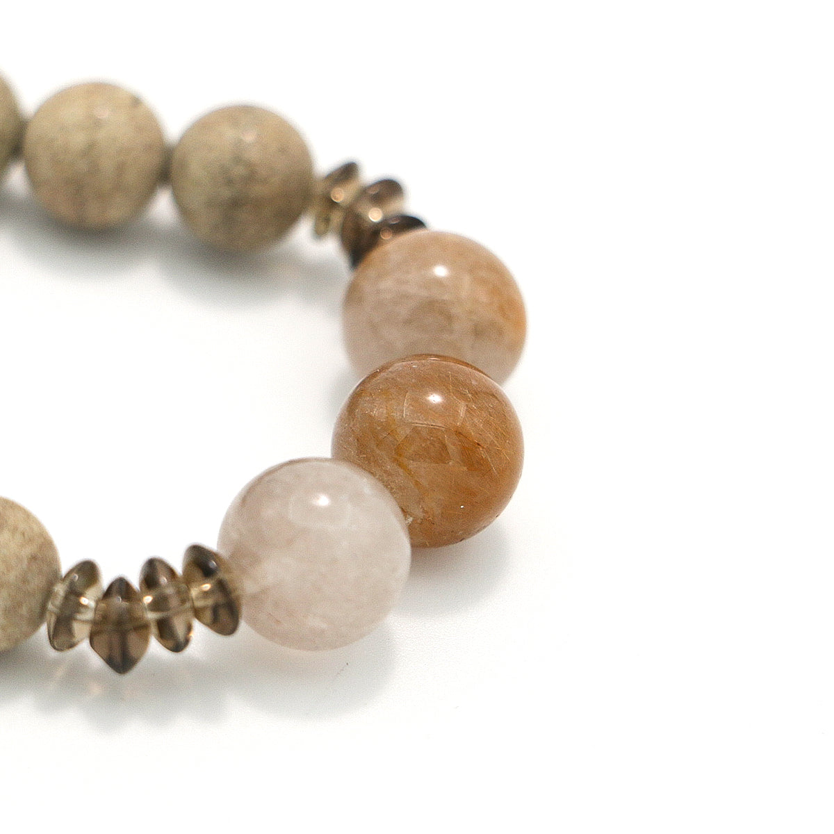 Handmade Map Stone and Clear Crystal Bracelet-st-0018