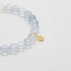 Handmade Aquamarine Crystal Bracelet with Gold Star Charm-st-0021