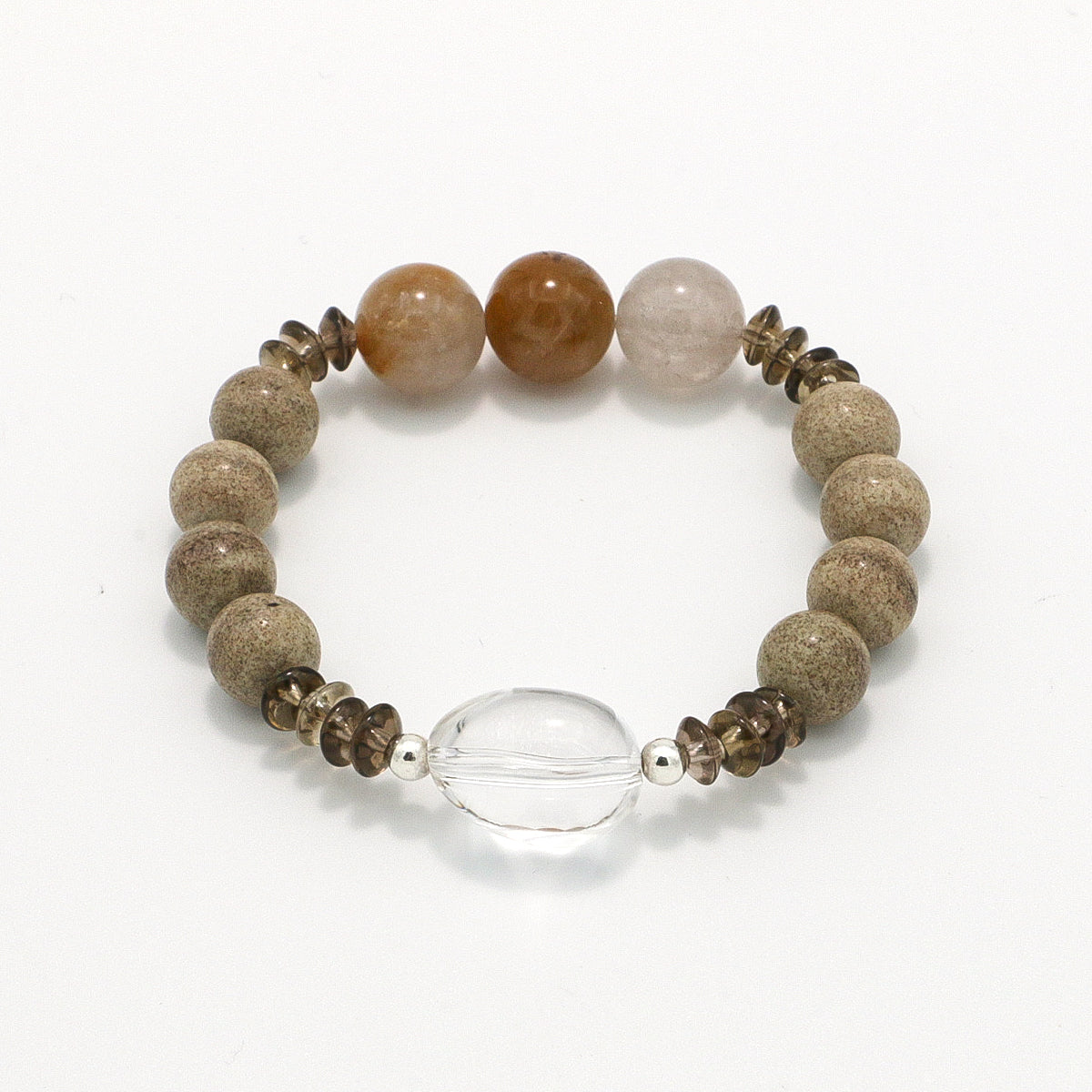 Handmade Map Stone and Clear Crystal Bracelet-st-0018