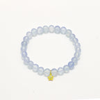 Handmade Aquamarine Crystal Bracelet with Gold Star Charm-st-0021