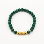 Handmade Malachite Bracelet with Gold Accents-st-0010
