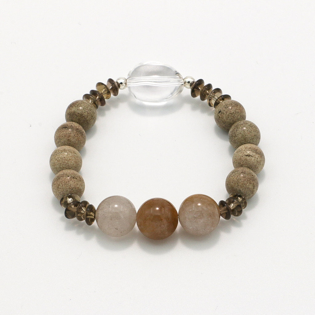 Handmade Map Stone and Clear Crystal Bracelet-st-0018