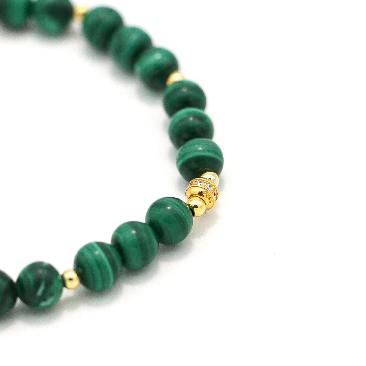 Handmade Malachite Bracelet with Gold Plated Accents-st-0011