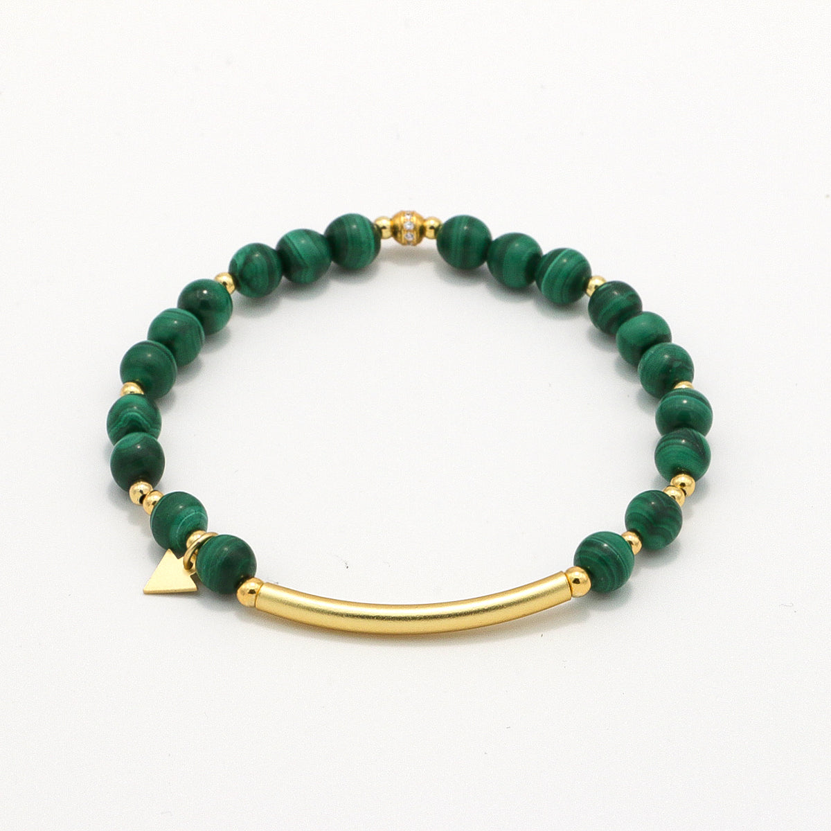 Handmade Malachite Bracelet with Gold Plated Accents-st-0011