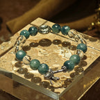 Handmade Amazonite and Clear Crystal Bracelet - Thai Silver Accents-st-0034