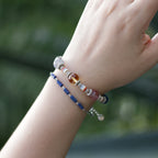 Handmade Rose Quartz, Kyanite and Citrine Bracelet-st-0028
