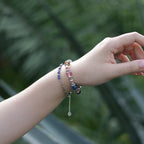 Handmade Rose Quartz, Kyanite and Citrine Bracelet-st-0028