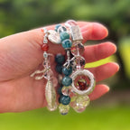 Handmade Amazonite and Clear Crystal Bracelet - Thai Silver Accents-st-0034