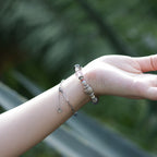 Handmade Rose Quartz, Kyanite and Citrine Bracelet-st-0028