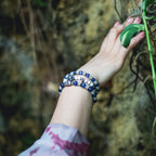 Handmade Kyanite Bracelet with Gold Accents-st-0027