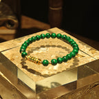 Handmade Malachite Bracelet with Gold Accents-st-0010